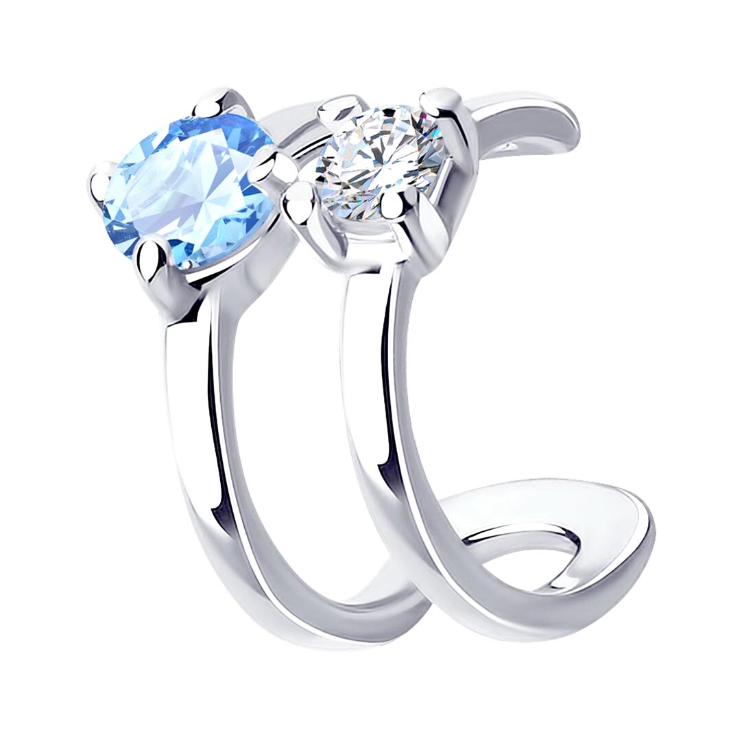Серебряная одиночная серьга SOKOLOV 94170190 с фианитами
