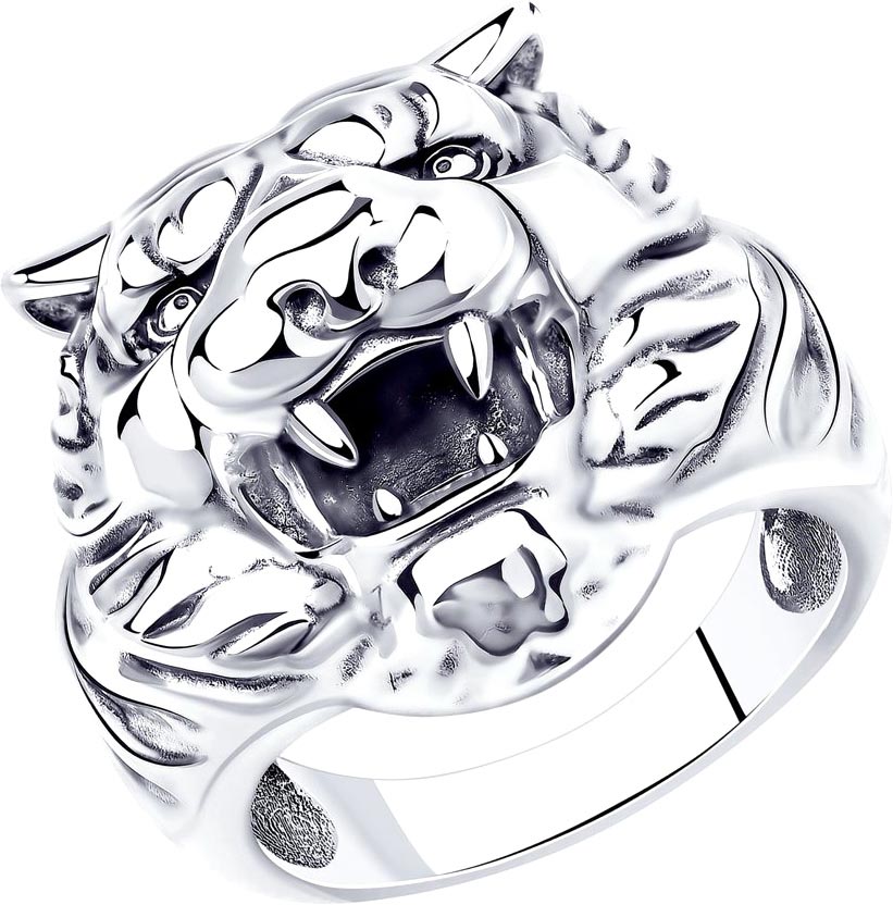 Мужской серебряный перстень ''Тигр'' SOKOLOV 95010168