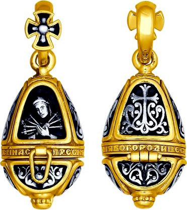 Серебряная нательная иконка ладанка SOKOLOV 95030152
