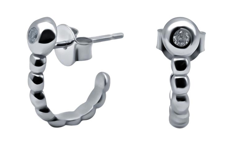 Серебряные серьги полукольца Silver Wings 022027849A с кубическим цирконием