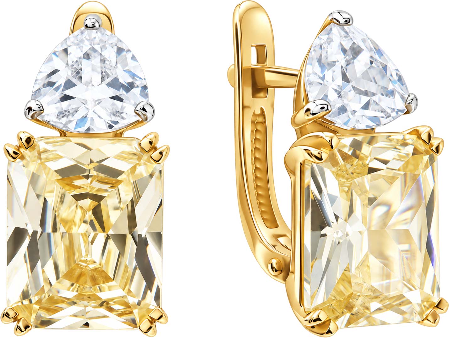 Золотые серьги Гранат 1.20.15.3731.00-4477 с фианитом Diamond, фианитами