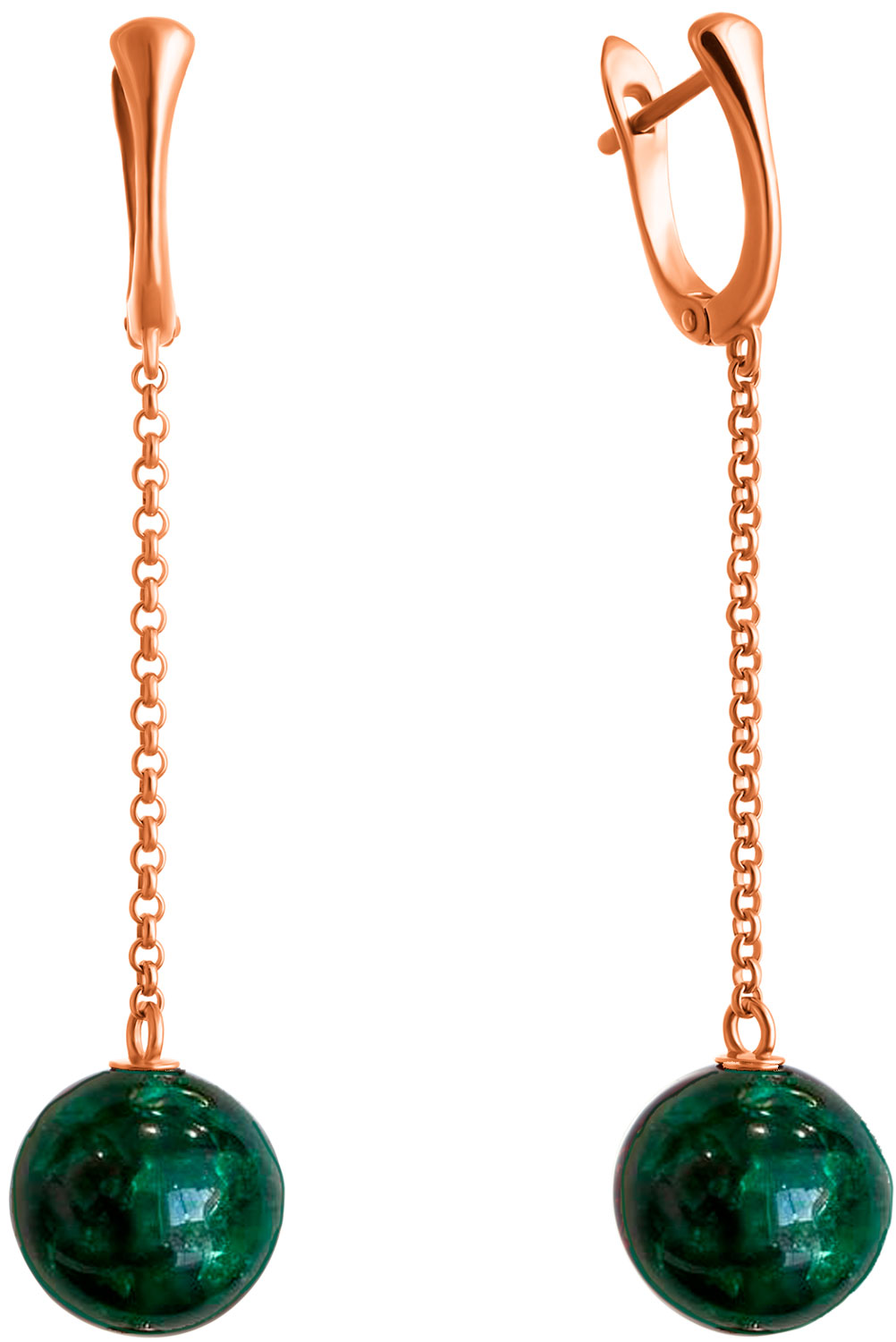 Серебряные серьги шарики с подвесками Darvin 429432013SS с янтарем