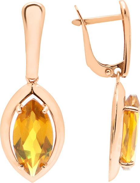 Серебряные серьги с подвесками Aquamarine 4446919-S-g-a с султанитами