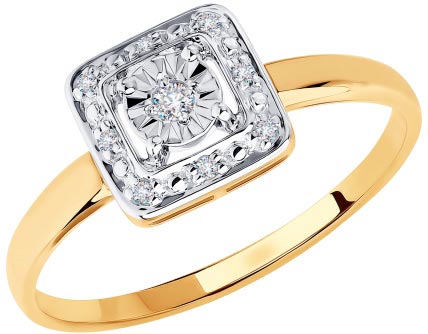 Золотое кольцо Diamant 51-210-00306-1 с бриллиантами