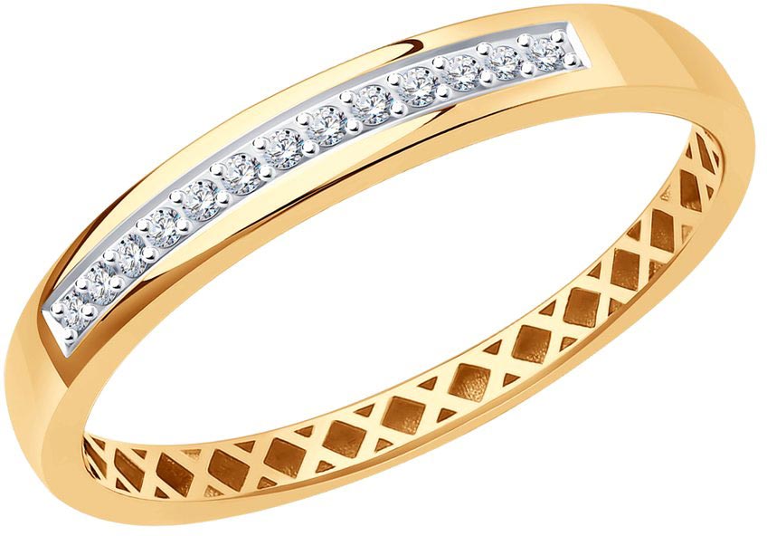 Золотое кольцо Diamant 51-210-01356-2 с бриллиантами