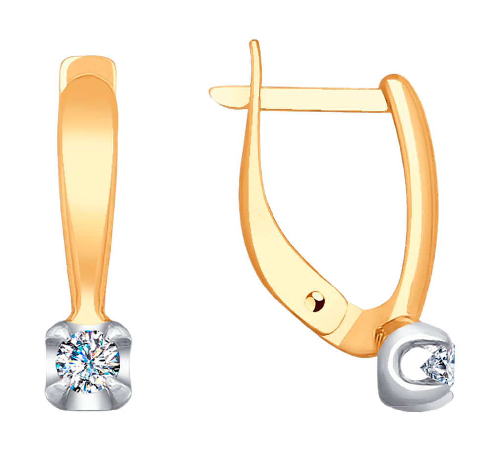 Золотые серьги Diamant 51-220-00007-1 с бриллиантами