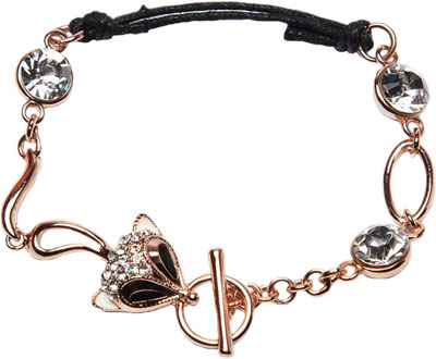 Стальной браслет цепь с подвеской SJW CBL4435 с цирконами