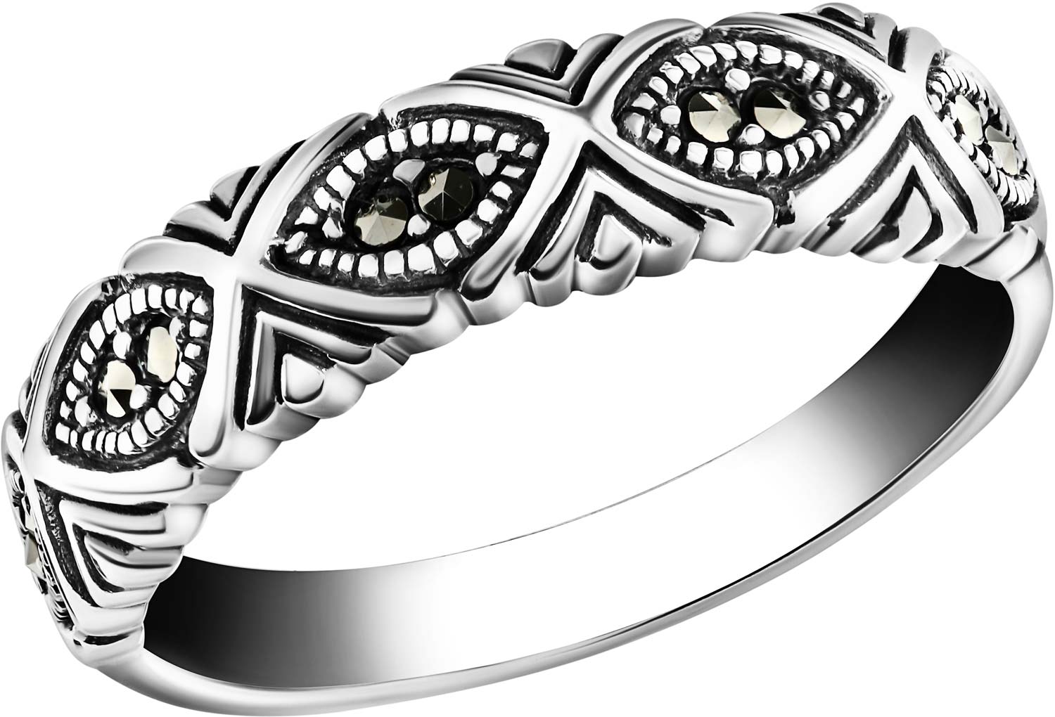 Серебряное кольцо Марказит HR1592-mr с марказитами