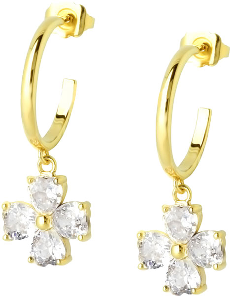 Стальные серьги полукольца Nina Ricci NR-70187670108000 с кубическим цирконием