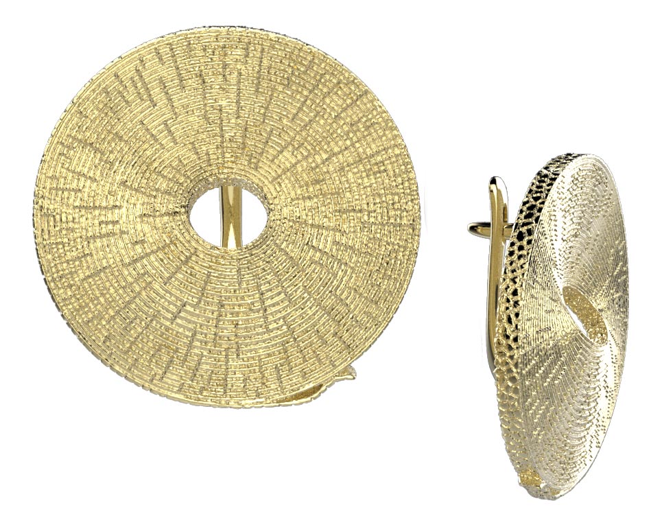 Серебряные серьги круглые Spika Gold 20427-001-07