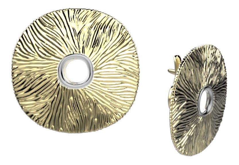 Серебряные серьги круглые Spika Gold 20446-001-08