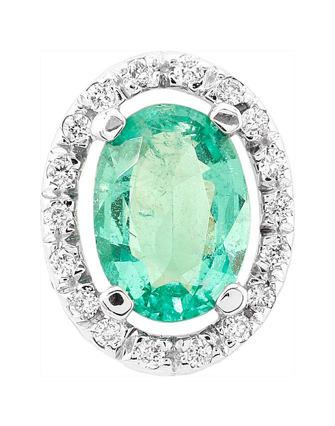 Кулон из белого золота Spika Gold 3292-7-049-01 с изумрудом, бриллиантами