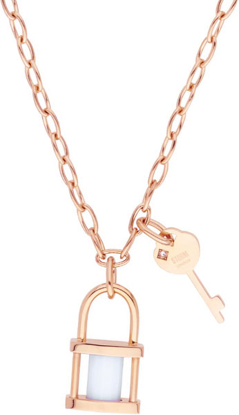 Стальное колье с подвеской Storm SJ0016 с кристаллами Swarovski, ониксом