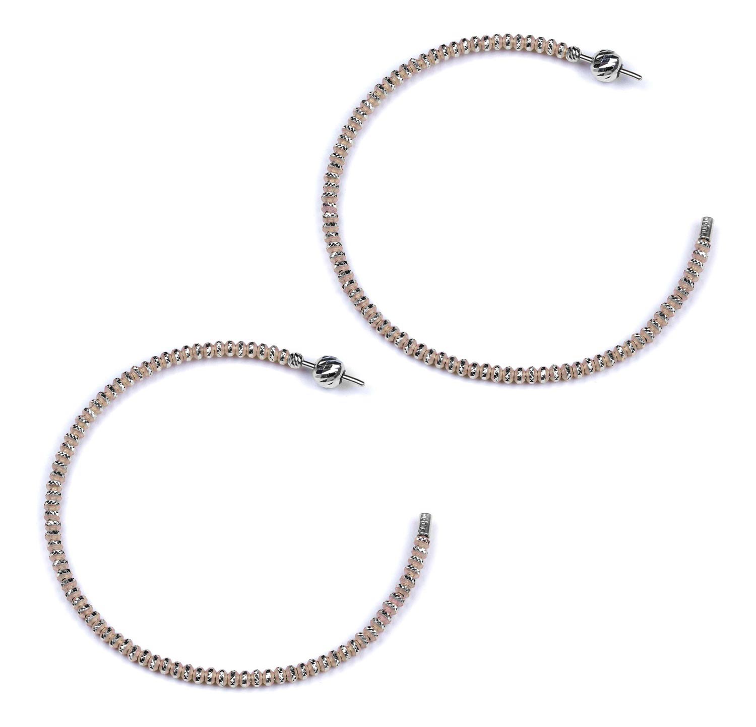 Серебряные серьги полукольца Sugar SG01050-BEZHEVYJ с эмалью