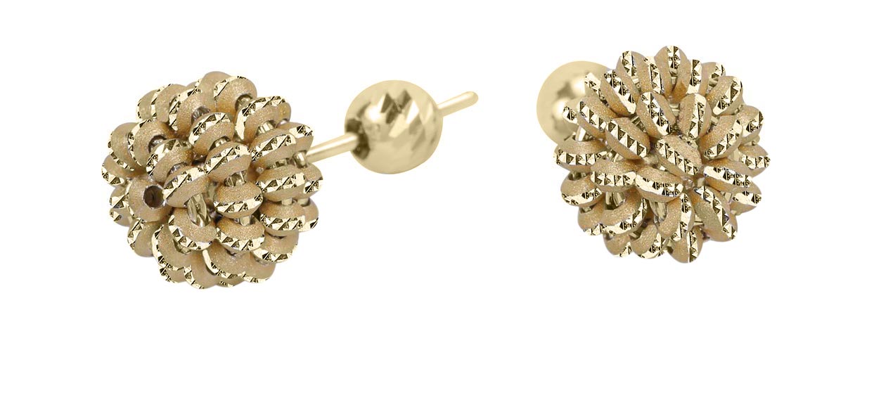 Серебряные серьги шарики Sugar SG01101-ZHELTOE-ZOLOTO-METALLIK с эмалью