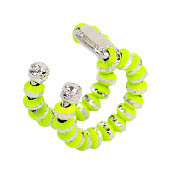 Серебряные серьги-каффы Sugar SG07010-ZHELTYJ с эмалью