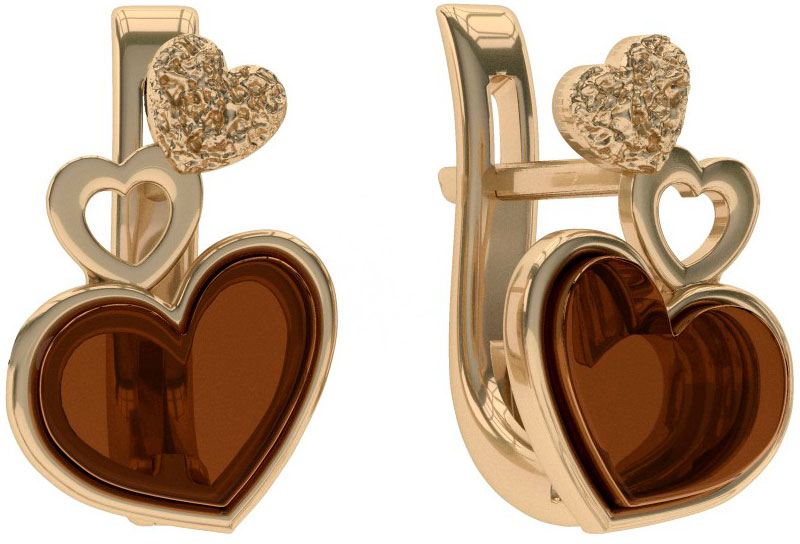 Серебряные серьги Sun Stone E9170ZK с янтарем