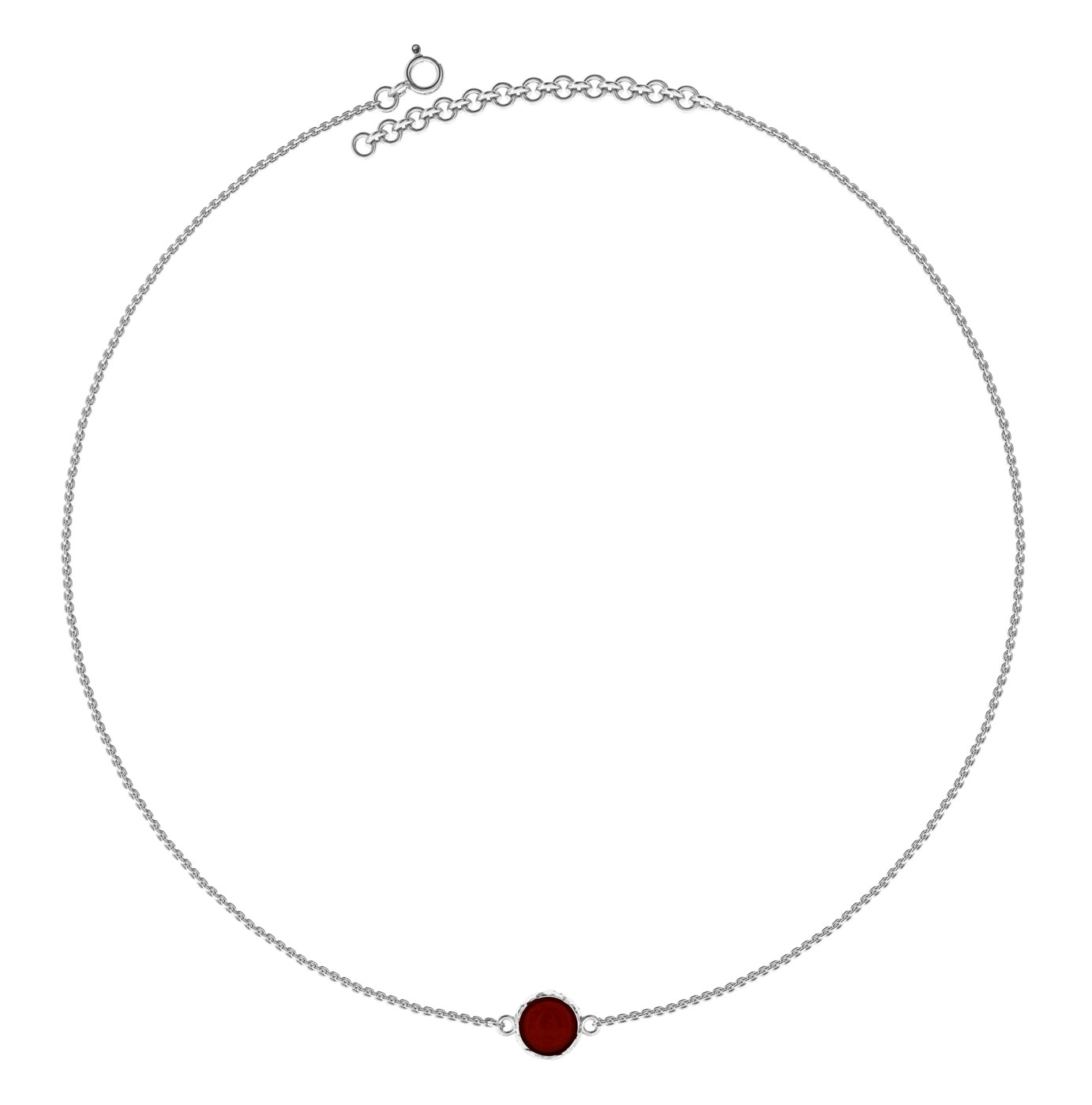 Серебряный чокер с подвеской Sun Stone N20002RV с янтарем