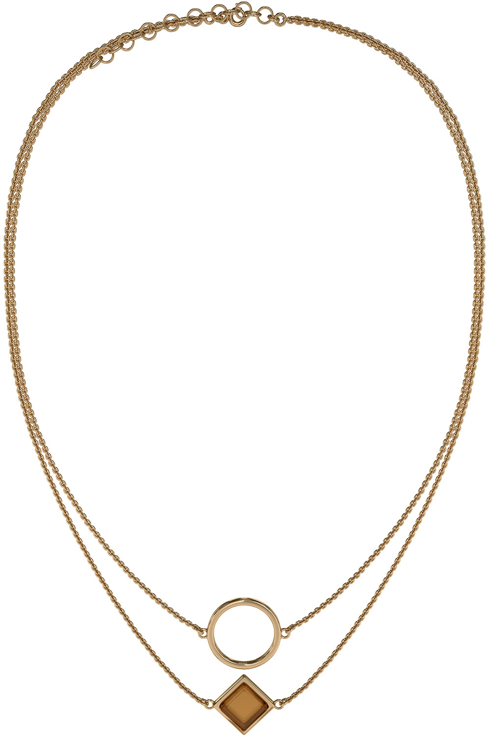 Серебряное колье с подвесками Sun Stone N9177ZK с янтарем