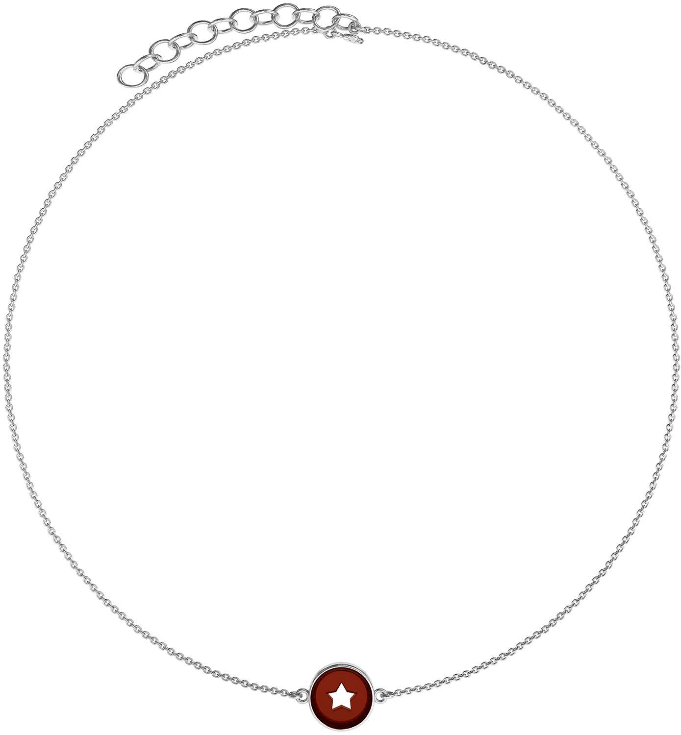 Серебряное колье с подвеской Sun Stone N9223RV с янтарем
