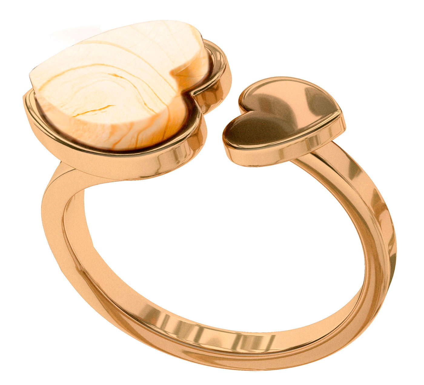 Серебряное открытое кольцо Sun Stone R9201ZM с янтарем