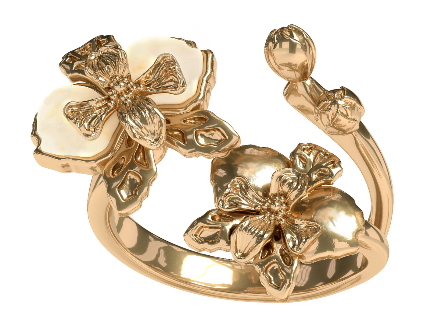 Серебряное открытое кольцо Sun Stone R9211ZM с янтарем