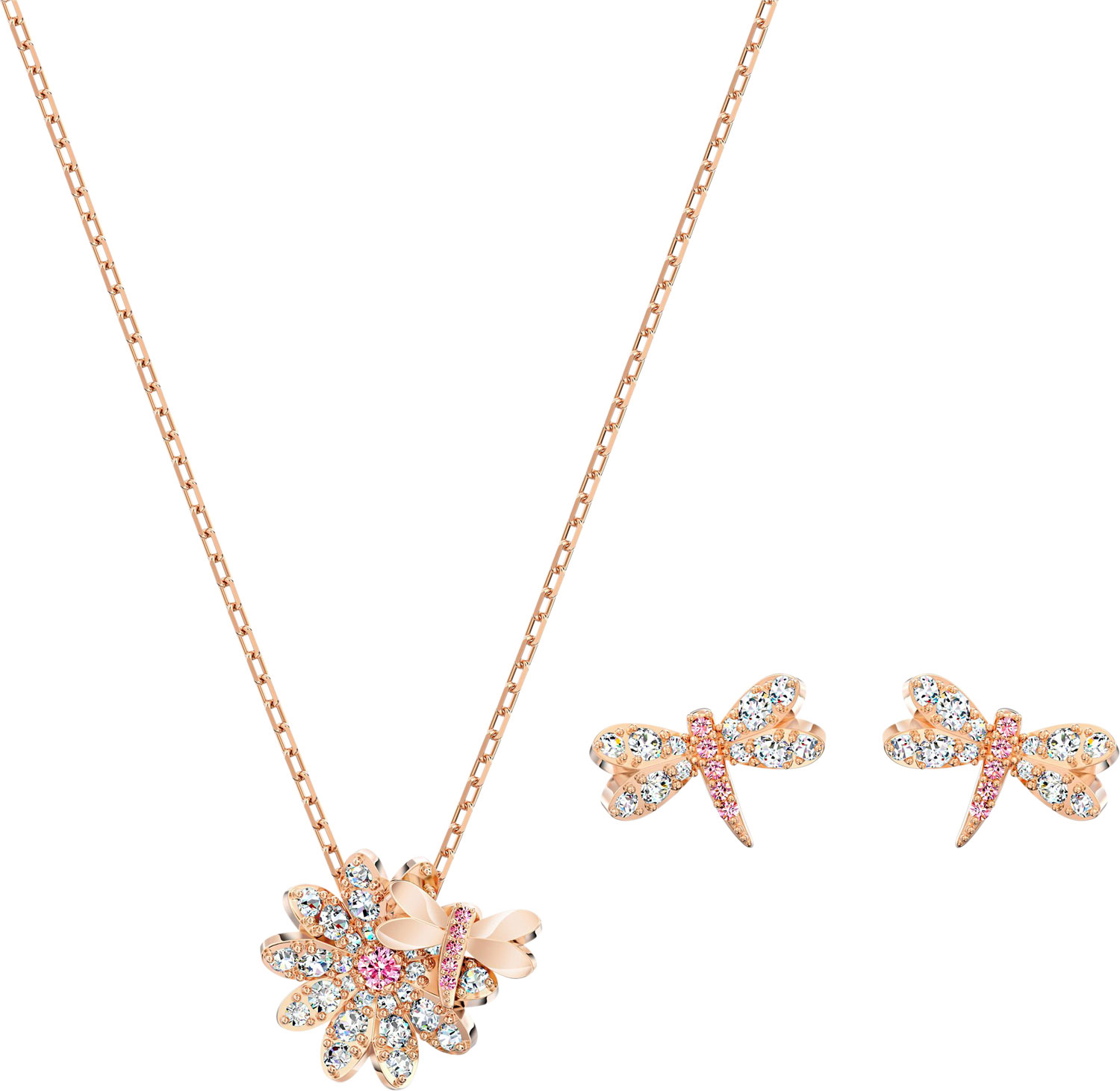 Комплект украшений ''Стрекоза и цветок'' Swarovski Eternal Flower 5518141