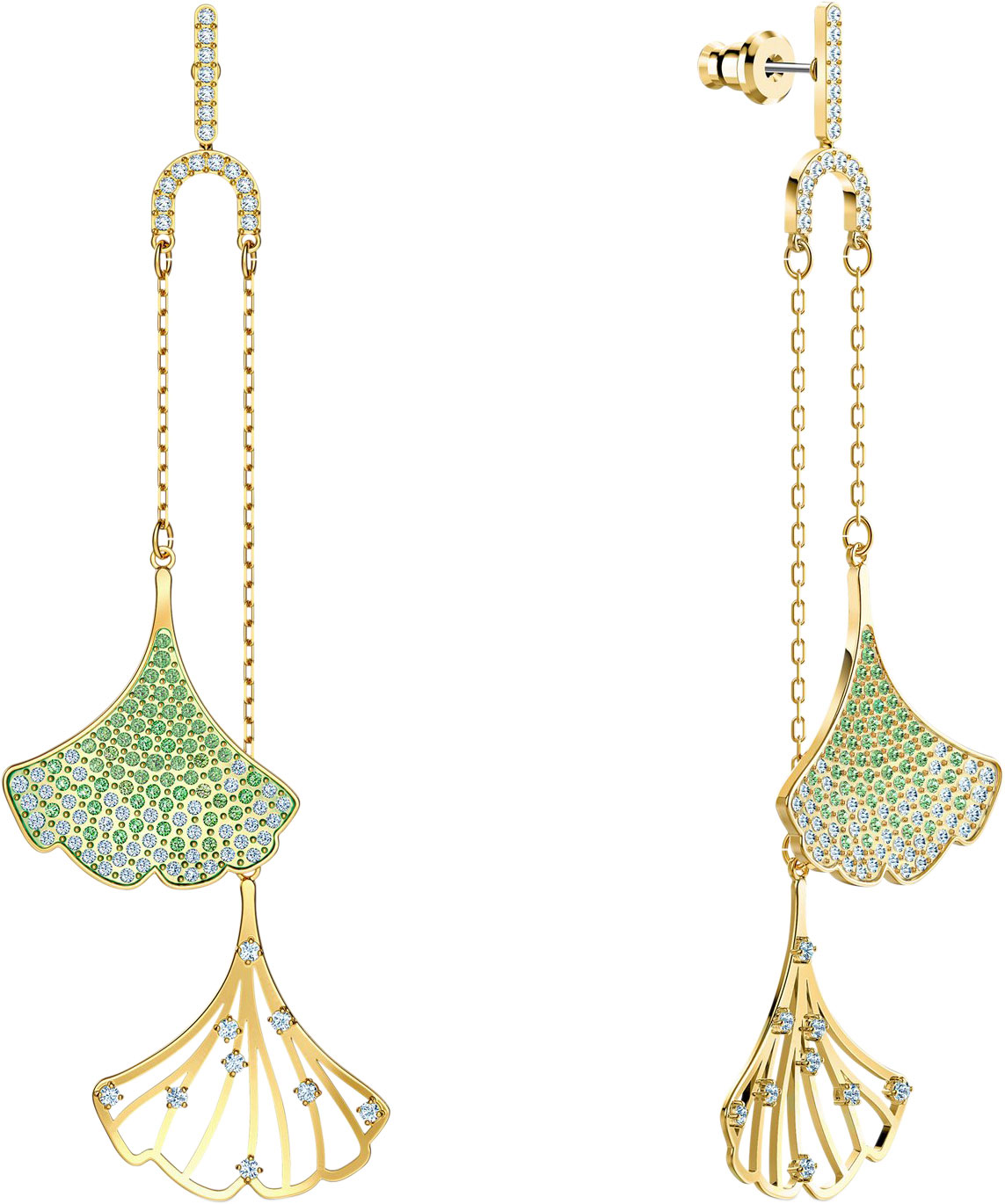Длинные серьги ''Листья гинкго'' Swarovski 5527080