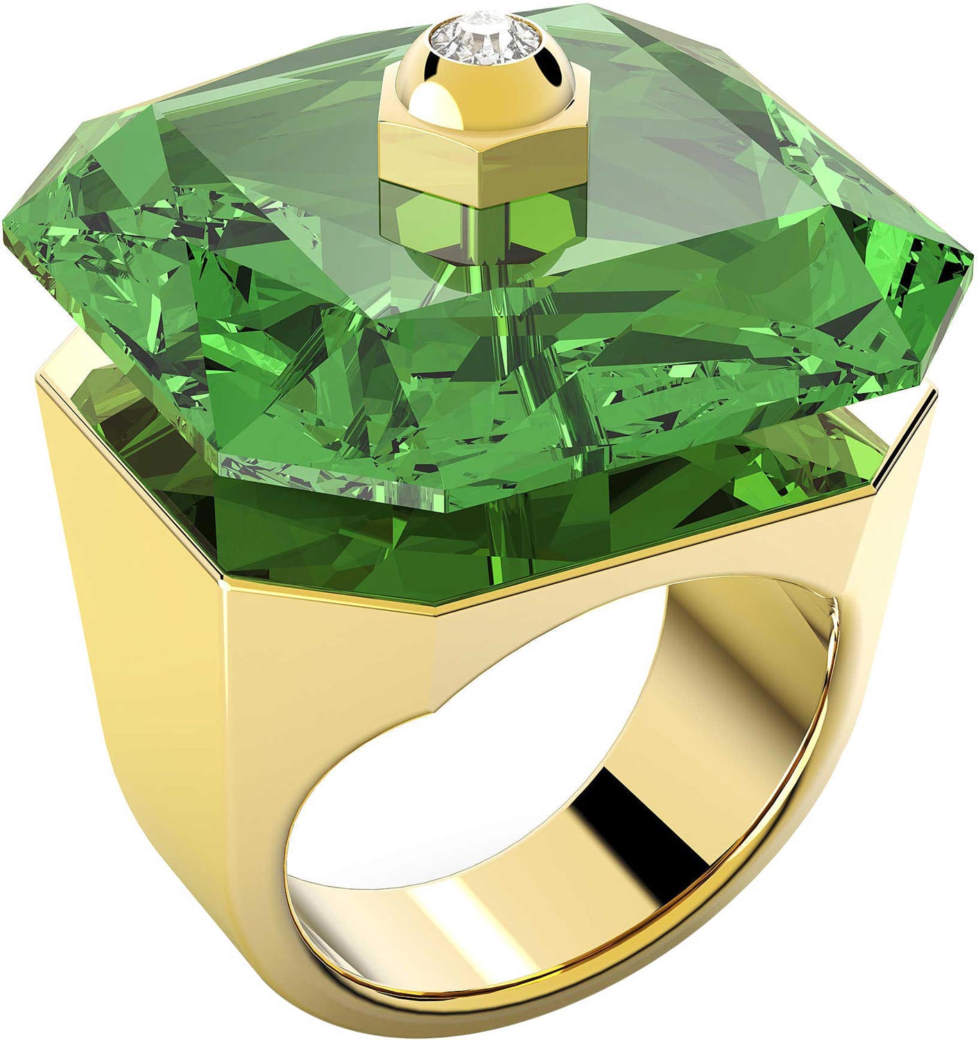 Кольцо открытое Swarovski Studiosa 5620764 с зеленым кристаллом