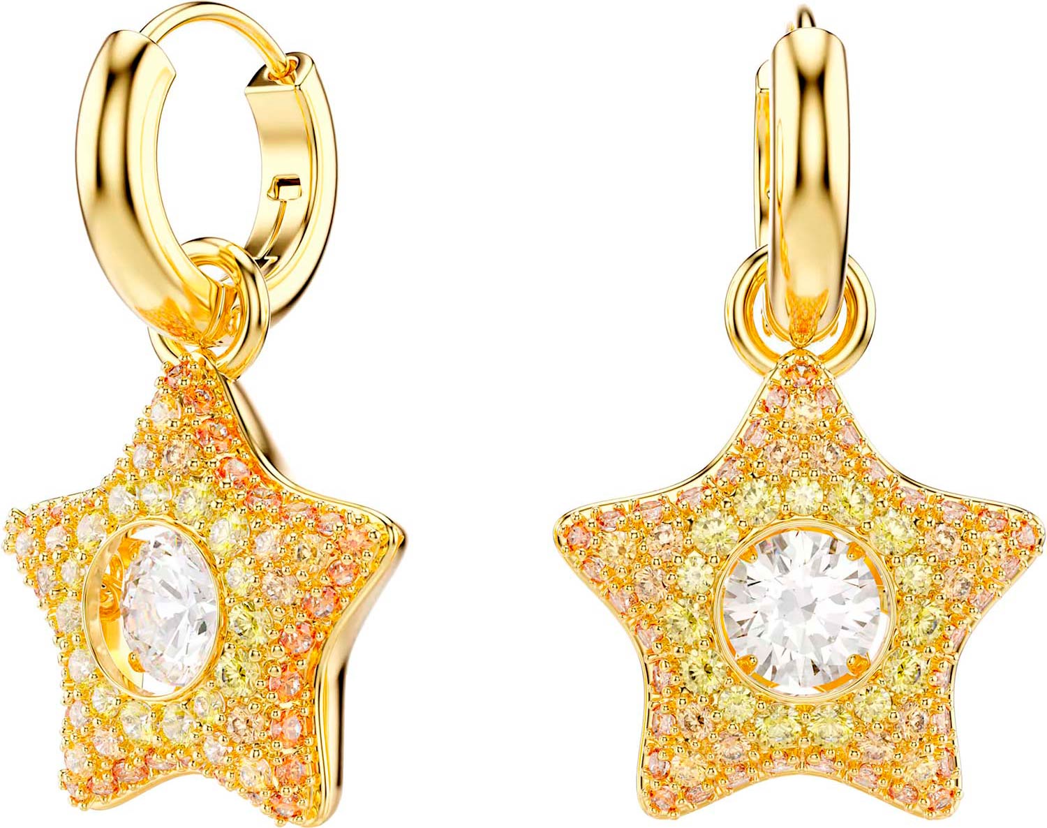 Серьги хаггисы с подвесками ''Звезды'' Swarovski Sublima 5755274
