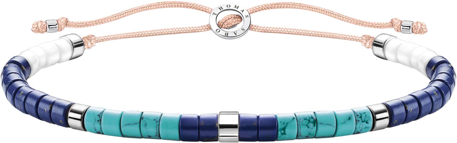 Браслет из бусин Thomas Sabo A2065-775-7 с искусственным лазуритом, искусственной бирюзой, агатами