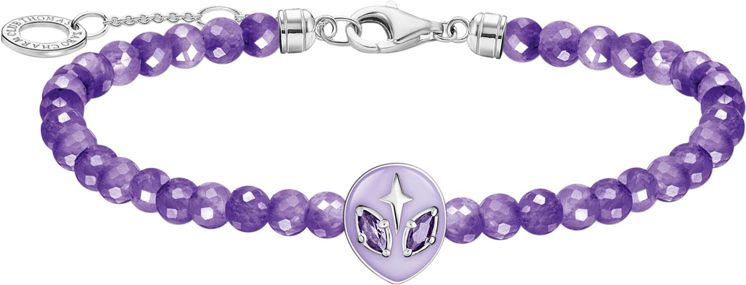 Браслет из бусин ''Инопланетянин'' Thomas Sabo A2137-041-13 с эмалью, искусственным аметистом, фианитами