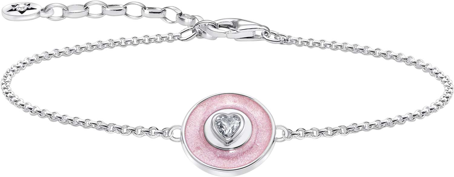 Серебряный браслет цепь Thomas Sabo A2143-691-9 с эмалью, фианитом