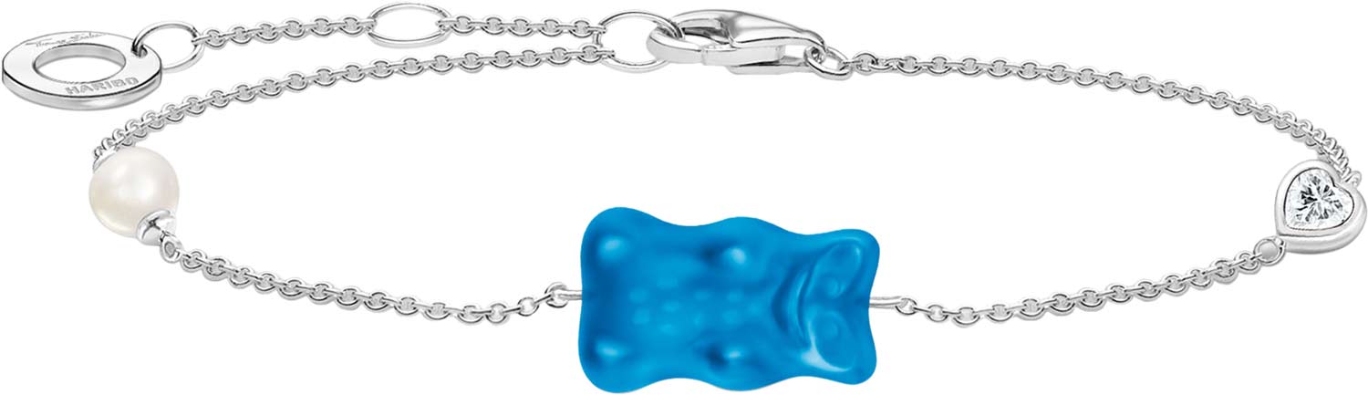 Серебряный браслет цепь ''Haribo'' Thomas Sabo A2151-052-1 с хрустальным стеклом, жемчугом, фианитом
