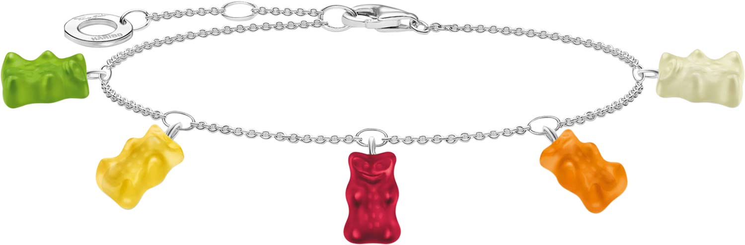Серебряный браслет цепь с подвесками ''Haribo'' Thomas Sabo A2152-017-7 с хрустальным стеклом