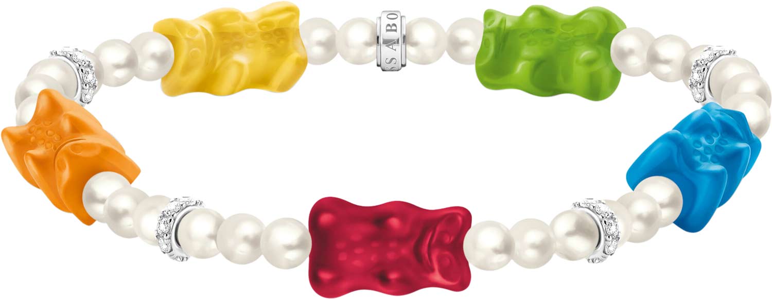 Браслет из бусин ''Haribo'' Thomas Sabo A2153-052-7 с хрустальным стеклом, жемчугом, фианитами