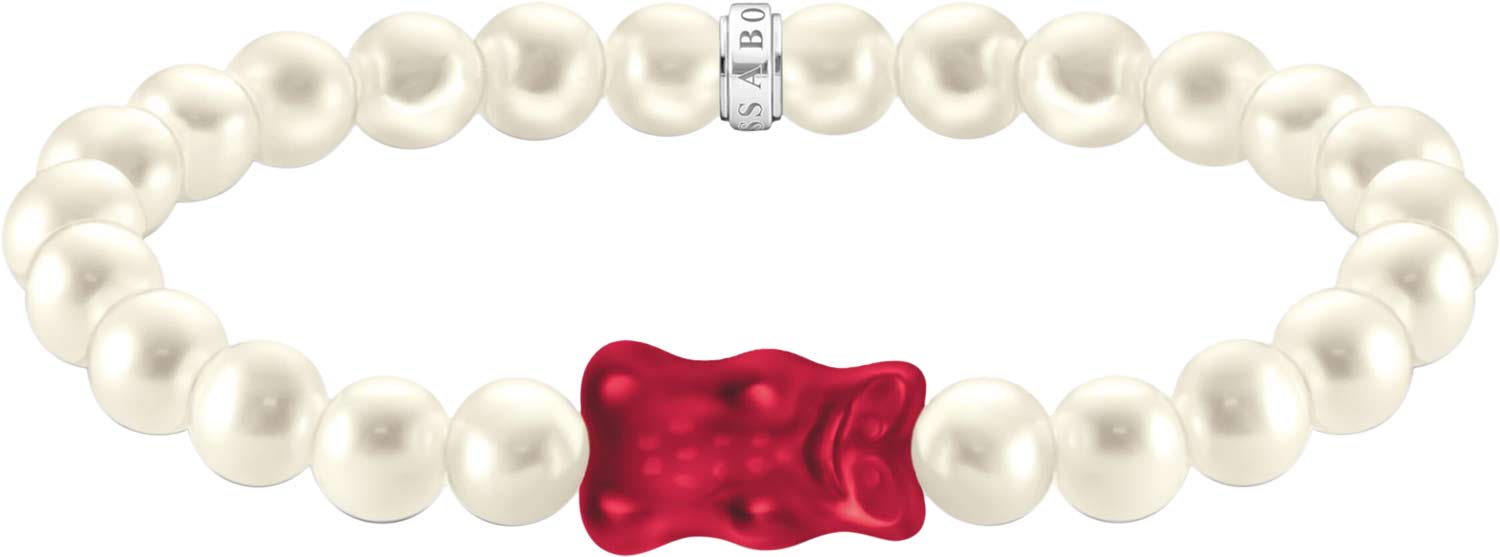Браслет из бусин ''Haribo'' Thomas Sabo A2154-017-10 с хрустальным стеклом, жемчугом, фианитами