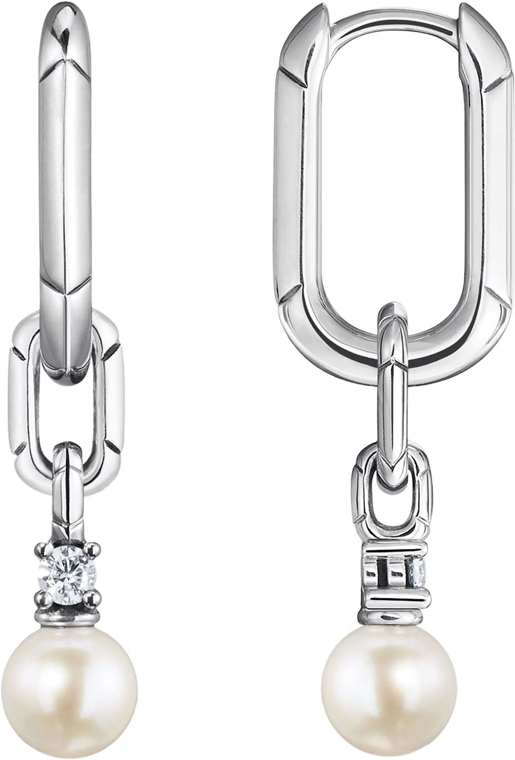 Серебряные серьги с подвесками Thomas Sabo CR669-167-14 с жемчугом, фианитами