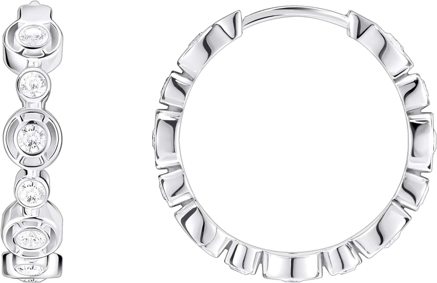 Серебряные серьги кольца конго Thomas Sabo CR714-051-14 с фианитами