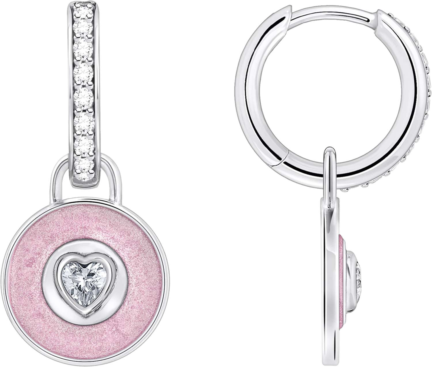 Серебряные серьги кольца конго с подвесками Thomas Sabo CR723-691-9 с эмалью, фианитами