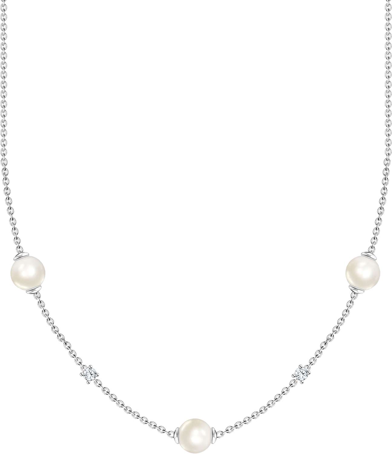 Серебряное ожерелье Thomas Sabo KE2120-167-14 с жемчугом, фианитами