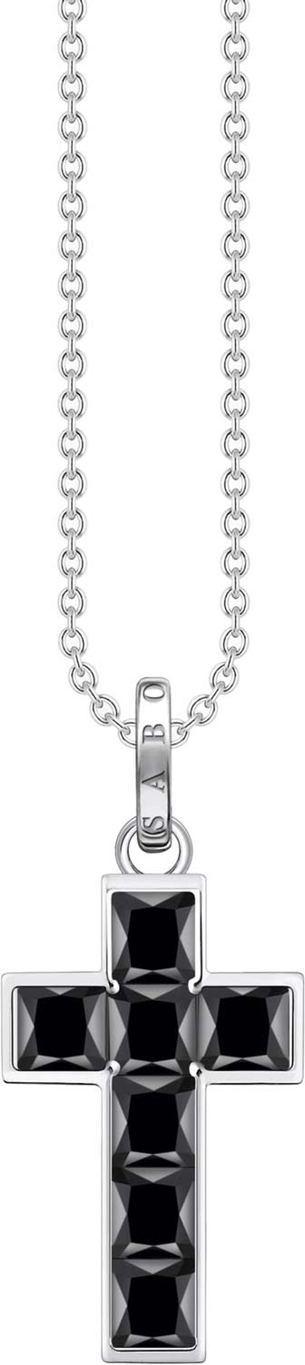 Серебряный декоративный крестик на цепочке Thomas Sabo KE2166-643-11 с фианитами