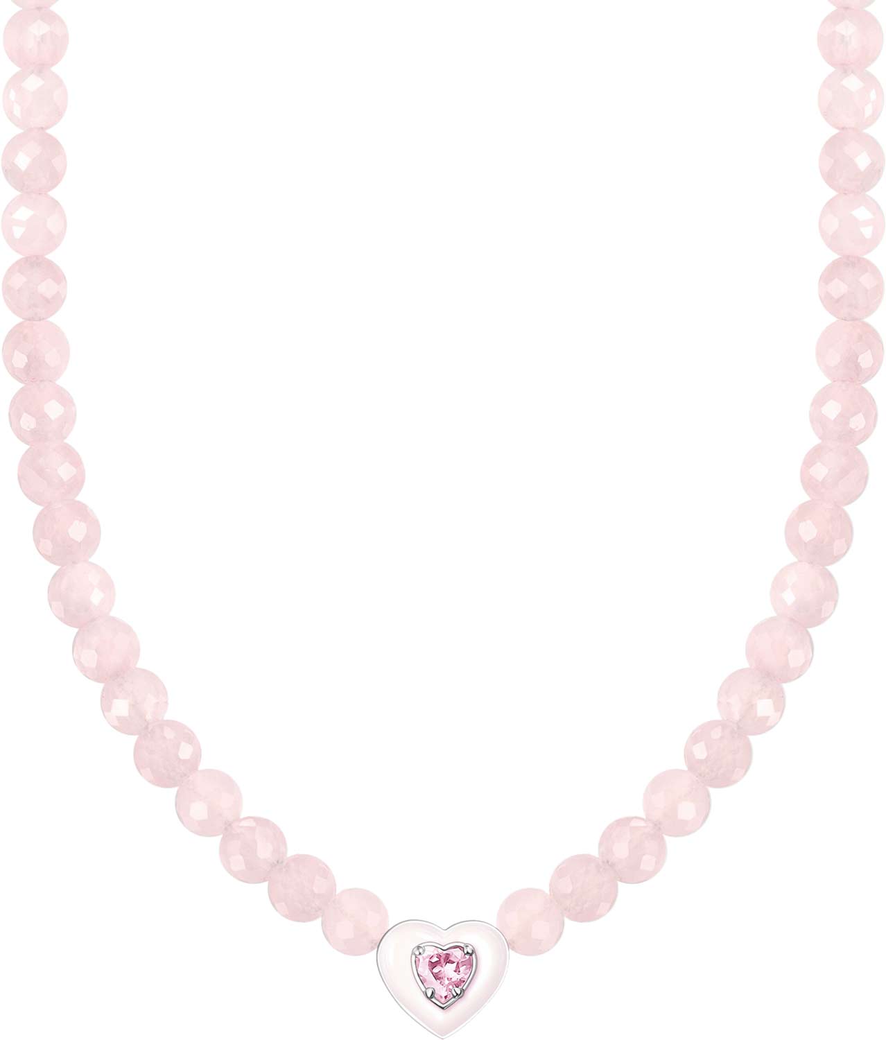 Бусы ''Сердце'' Thomas Sabo KE2181-035-9 с эмалью, кварцем, фианитом