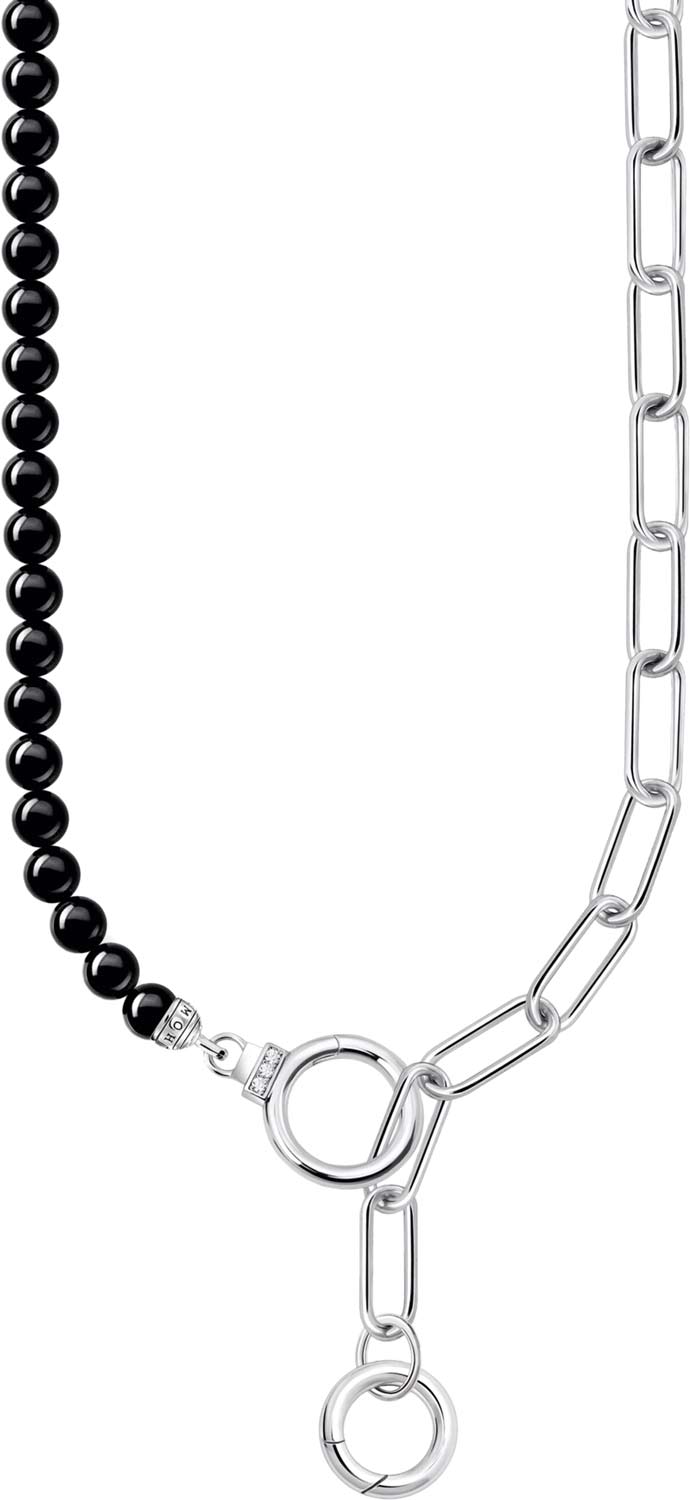 Серебряное колье цепь Thomas Sabo KE2193-027-11 с ониксом, фианитами