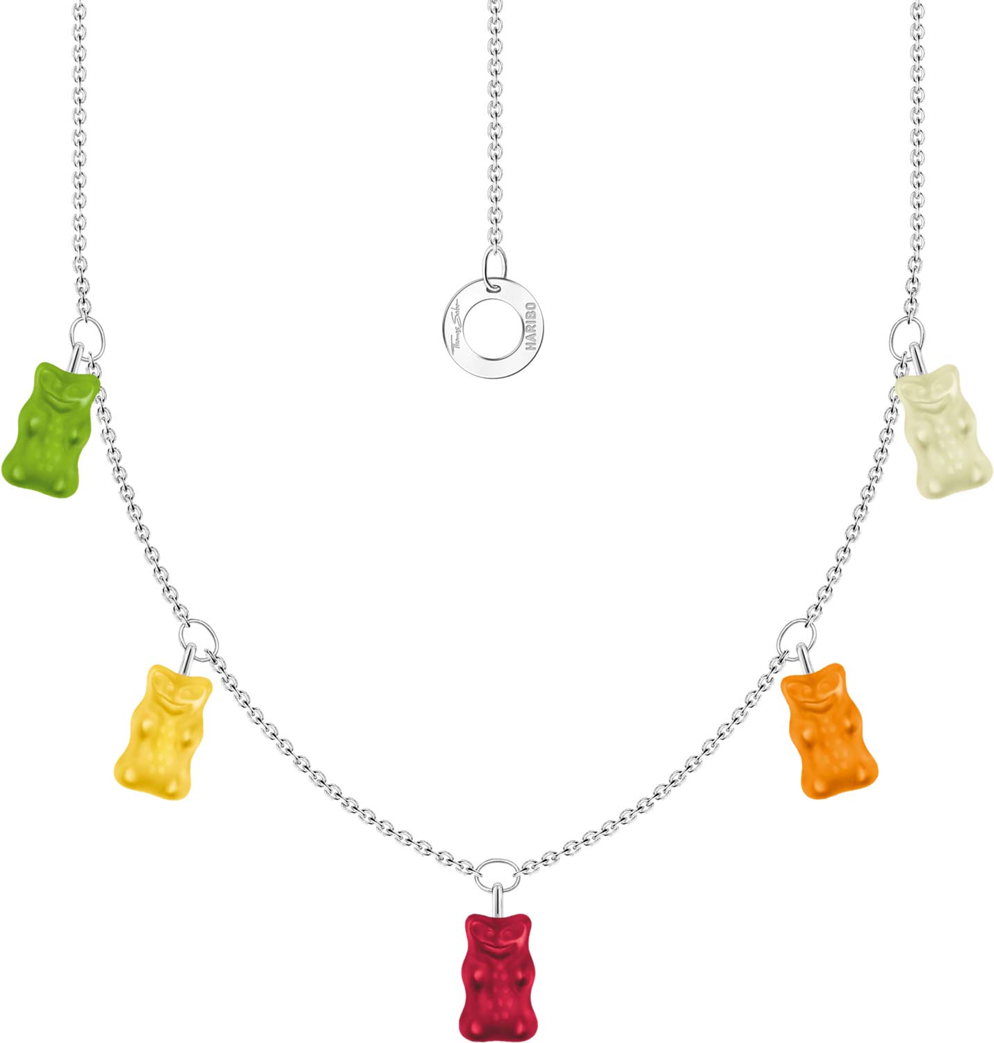 Серебряные подвески на цепочке ''Haribo'' Thomas Sabo KE2205-017-7 с хрустальным стеклом