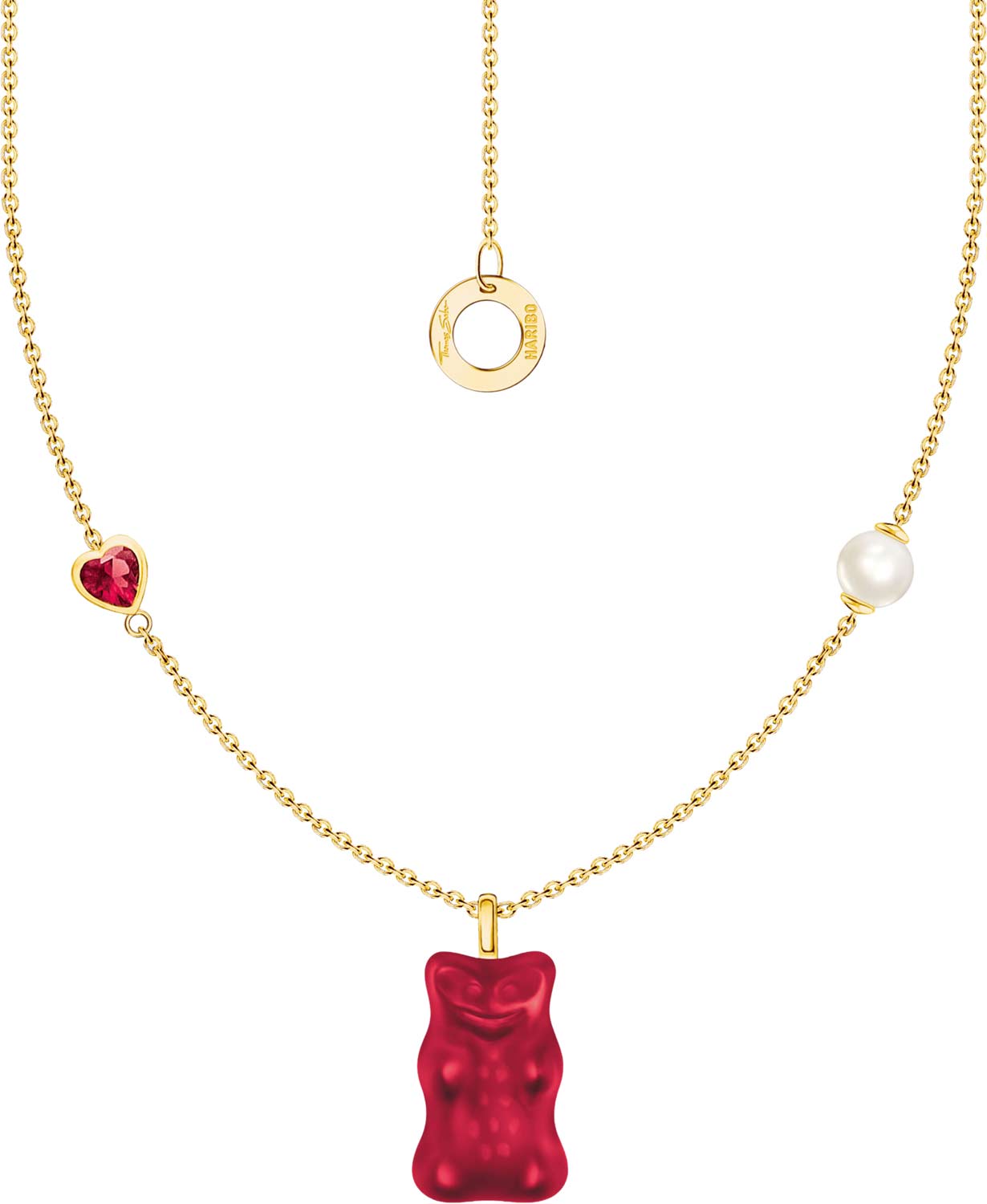 Серебряная подвеска на цепочке ''Haribo'' Thomas Sabo KE2206-430-10 с хрустальным стеклом, жемчугом, фианитами