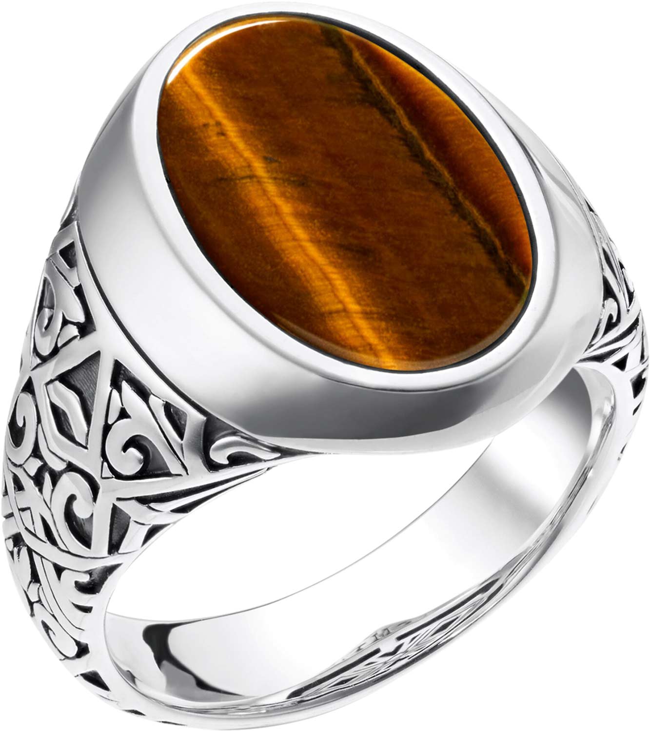 Мужская серебряная печатка перстень Thomas Sabo TR2242-826-2 с тигровым глазом