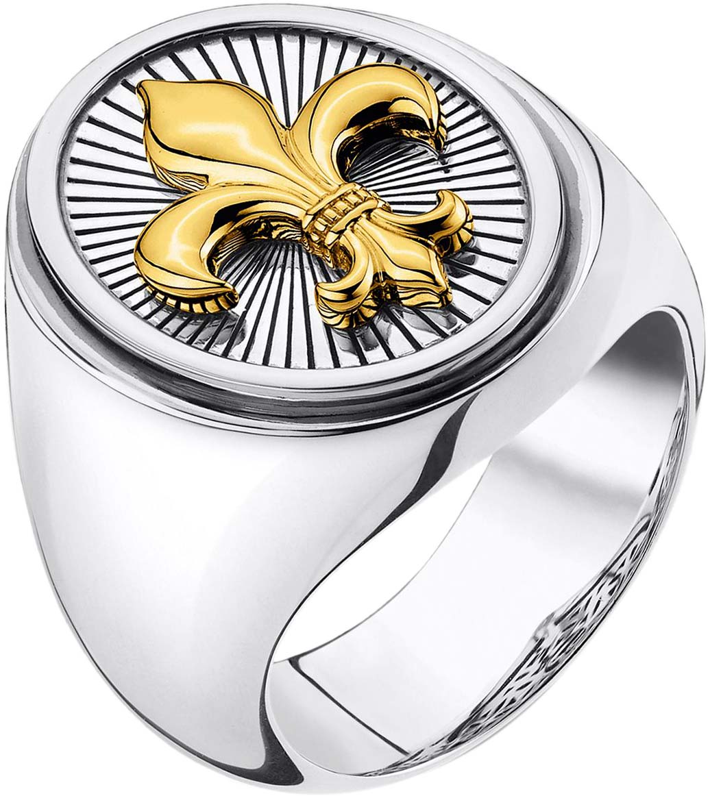 Мужской серебряный перстень ''Бурбонская лилия'' Thomas Sabo TR2333-966-7