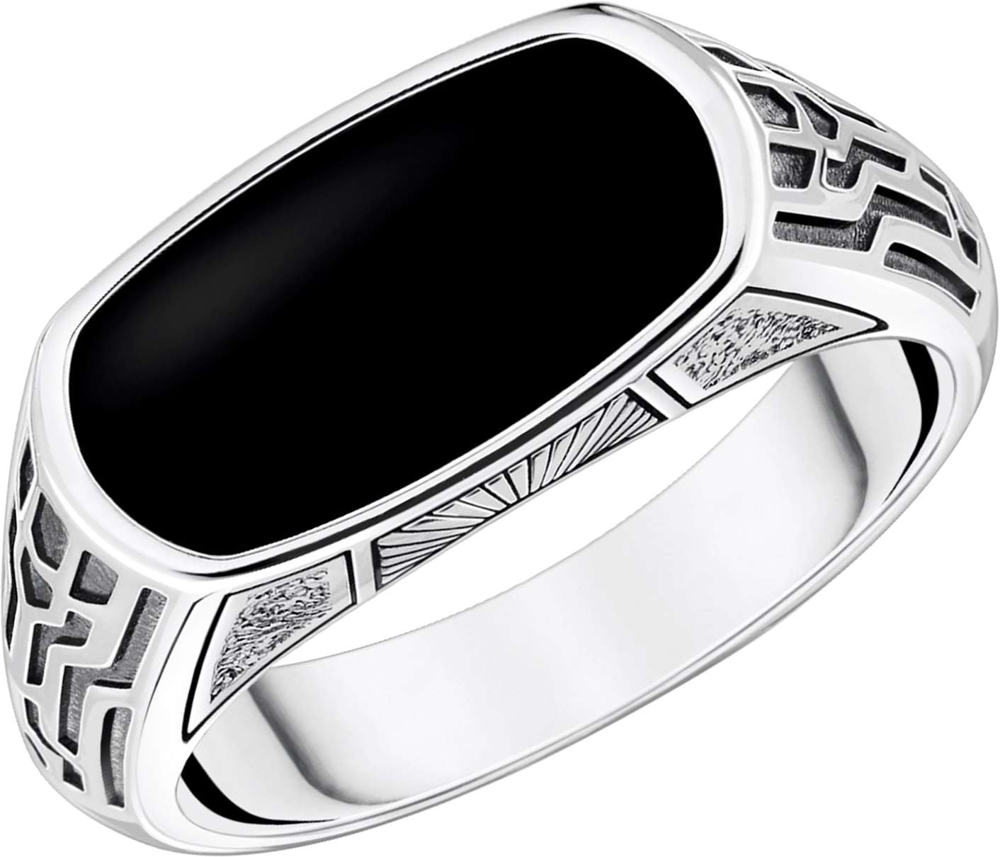 Мужская серебряная печатка перстень Thomas Sabo TR2429-507-11 с ониксом