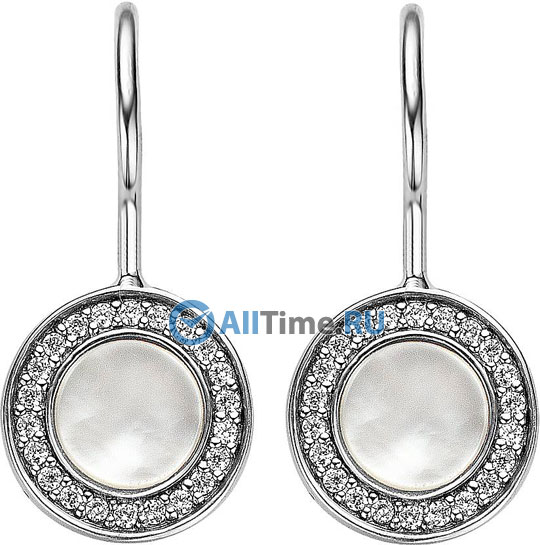 Серебряные серьги Ti Sento 7670MW с перламутром, кубическим цирконием